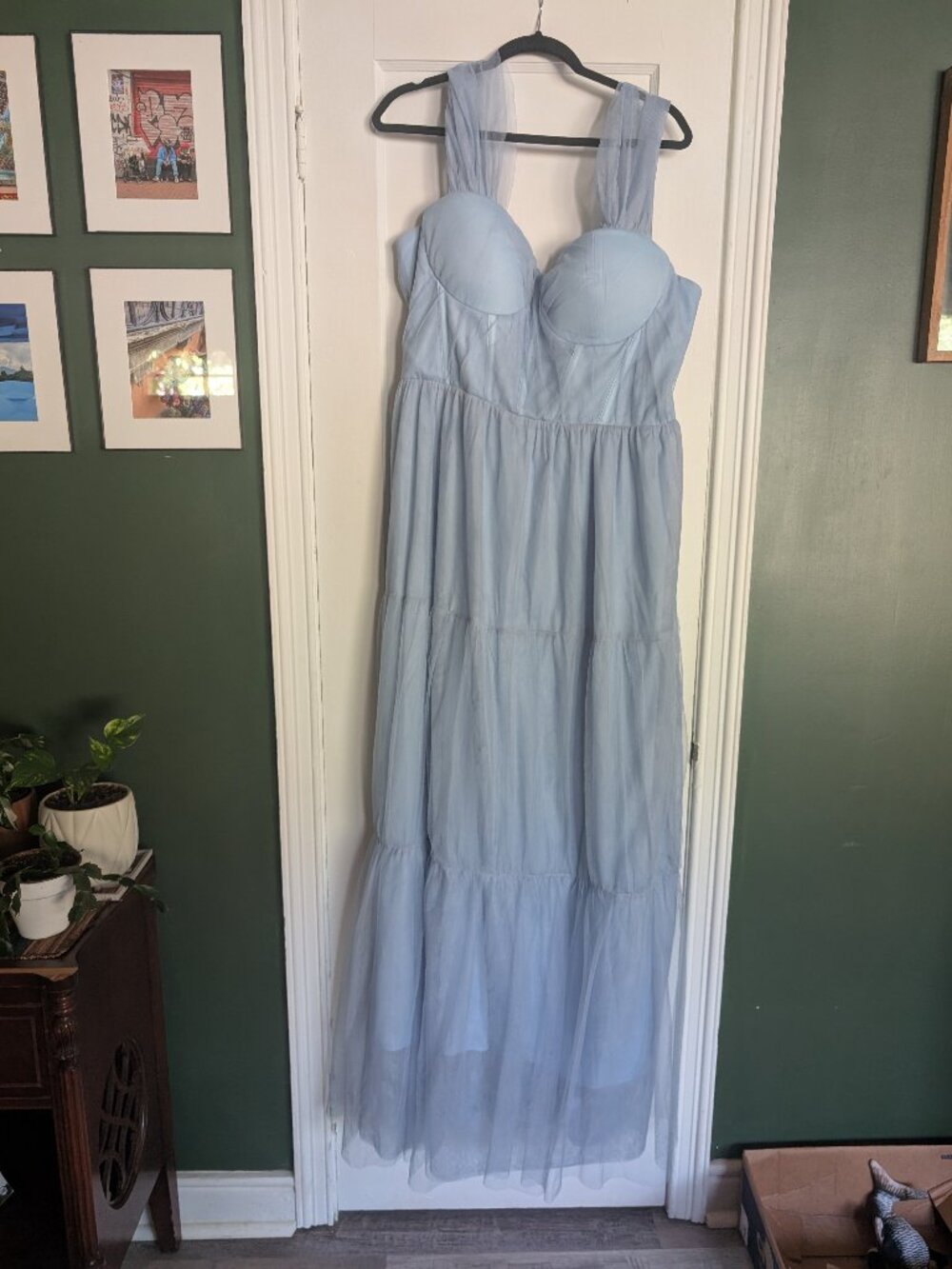 Showpo Blue Corset Bodice Dress